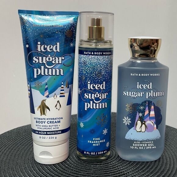 BBW Iced Sugar Plum set of 3 NWT - Picture 1 of 2